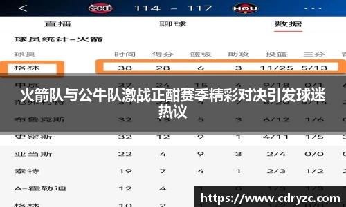 火箭队与公牛队激战正酣赛季精彩对决引发球迷热议